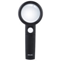 Deli W9092 Magnifier 3X/6X Black Body , ABS frame Glass main lens , Pack of 1