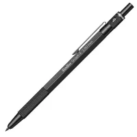 Scrikss Graph-X 2.0mm Mechanical Pencil with 2B Lead, Matte Black Brass Plated, Mini Removable Sharpener, Push Mechanism – 66321