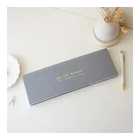 7mm Between the Lines Trio Desk Pad Grey, 75 Tear Off Sheets Each, Printed Hardbound Notepad, 9.5 x 28 cms, Keyboard Size, Grey