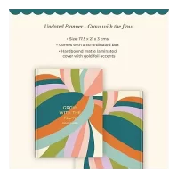 7mm Annual Undated Planner – Grow with the Flow | Goals & To-dos | Yearly, Weekly and Monthly Planner | Productivity Planner | Financial Planner | 2 Ribbon Bookmarks | 21 X 17.5 cms | Multicolor