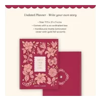 7mm Annual Undated Planner – Write Your Own Story | Goals & To-dos | Yearly, Weekly and Monthly Planner | Productivity Planner | Financial Planner | 2 Ribbon Bookmarks | 21 X 17.5 cms | Magenta