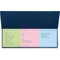 7mm Between the Lines Trio Desk Pad Navy, 60 Tear Off Sheets Each, Printed Hardbound Notepad, 10.5 x 28 cms, Keyboard Size, Navy Blue