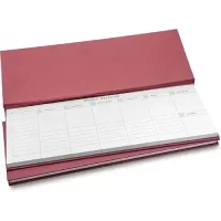 7mm Between the Lines Weekly Desk Planner Burgundy, 60 tear off sheets each, Printed Hardbound Notepad, 10.5 x 20.5 cms, Keyboard Size, Burgundy