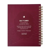 7mm Between the Lines Daily Planner (Burgundy boss), 150 pages, Wiro Hardbound, 17 x 21.5 cms, Schedule | Appointment | Journal | Notes | Menu of the day | Money & Exercise Tracker | Highlight of the day | 75 Days